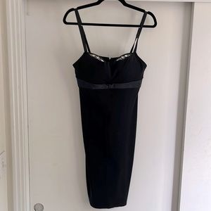 Very sexy little black dress with embellished push up bra. Looks amazing on.